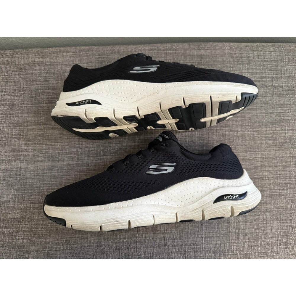 Women’s Skechers Arch Fit Black/White Running Shoes Size 7 - Picture 6 of 9